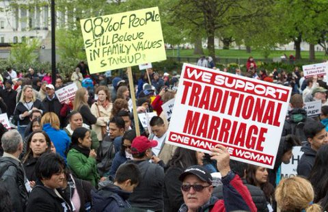 митинг в Вашингтоне против однополых браков