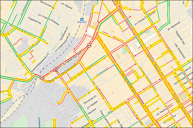 Пробки барнаул онлайн сейчас карта со спутника в реальном
