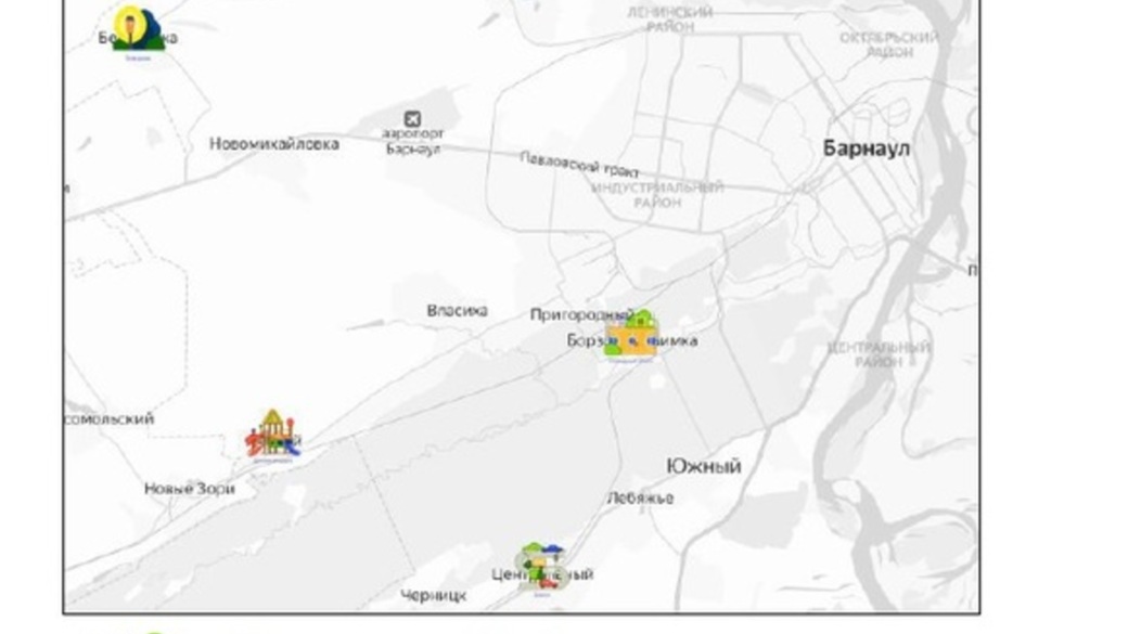 Барнаул поселок лесной карта