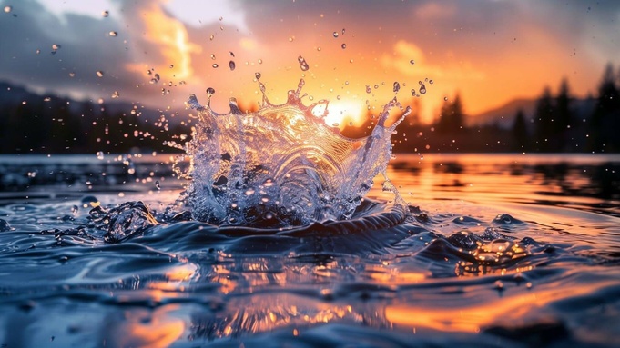 Всплеск воды на закате / Фото: pixabay.com