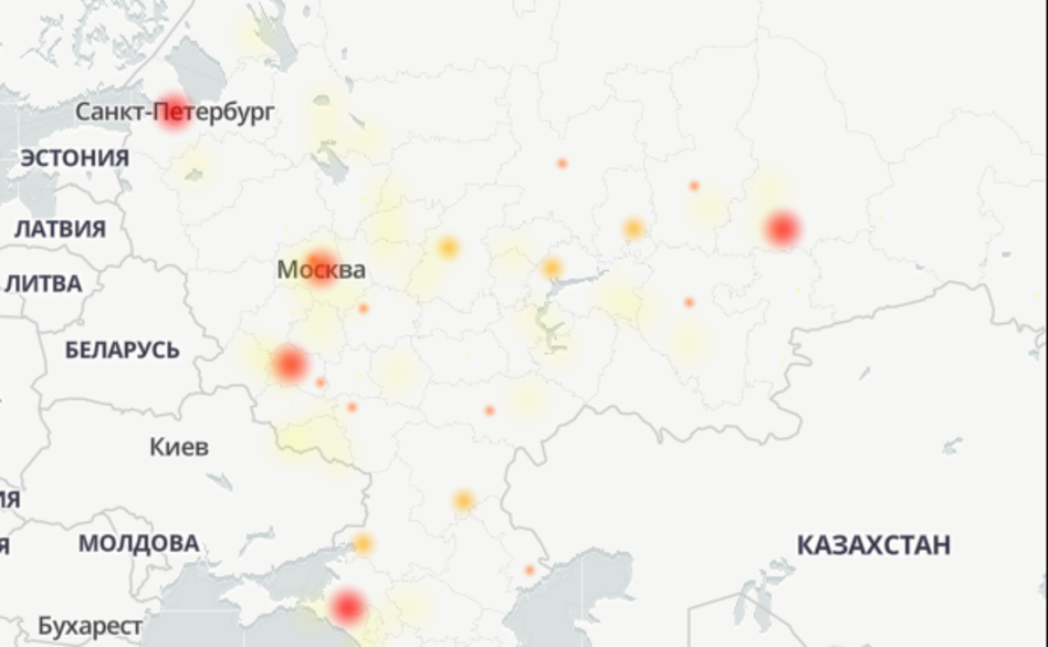 Карта сбоев интернета