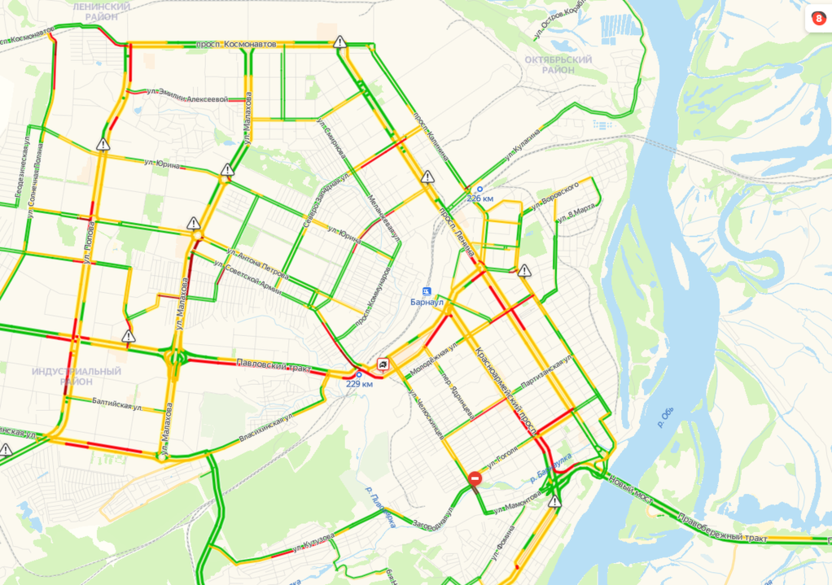 Карта барнаула пробки