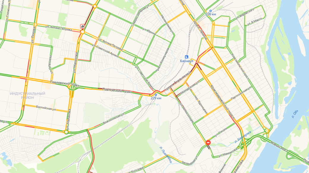 Пробки барнаул онлайн сейчас карта
