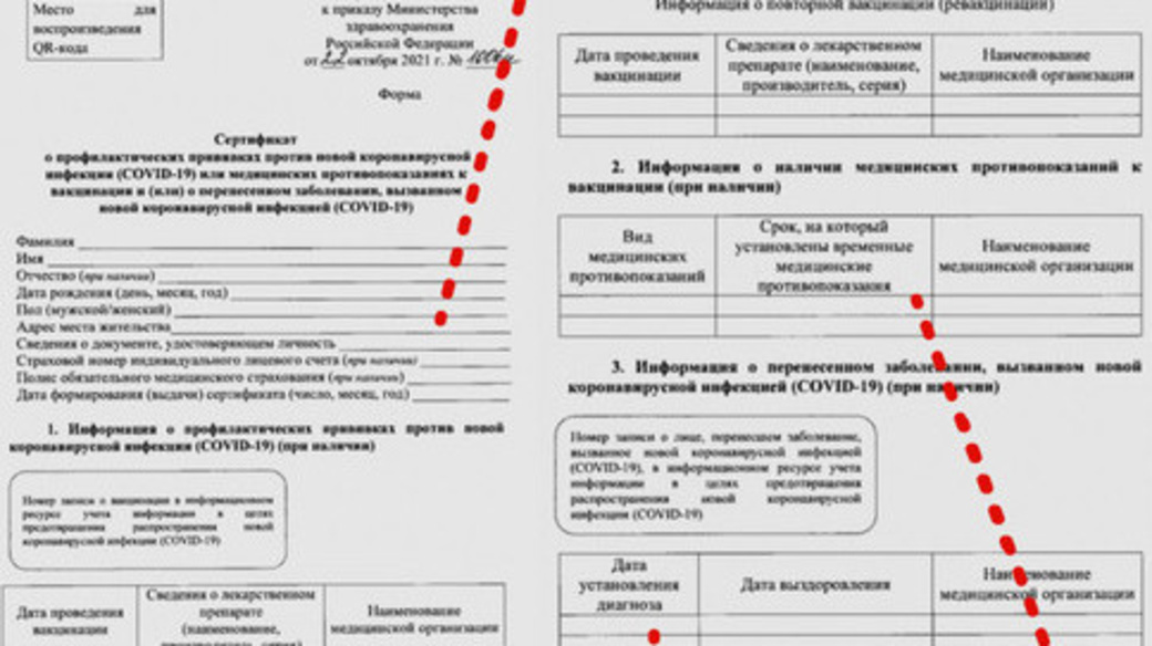 Прививочные сертификаты нового образца