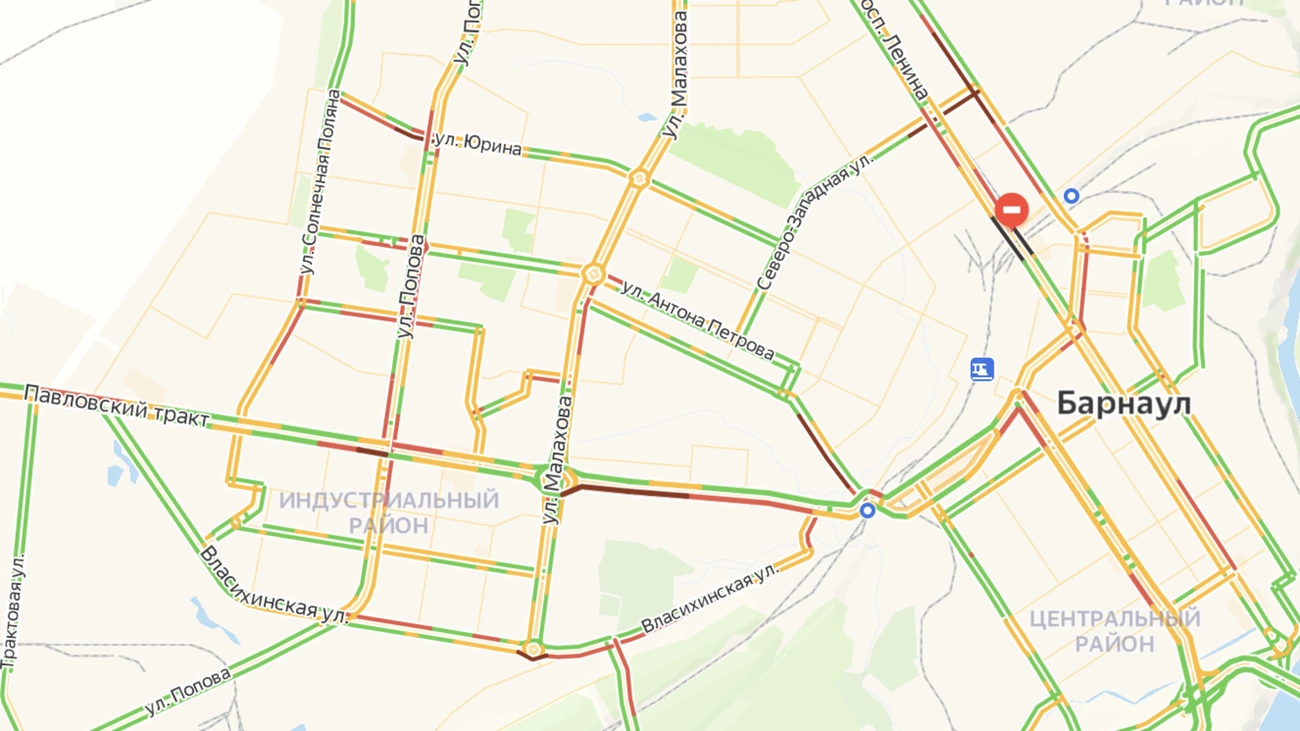 Пробки барнаул онлайн сейчас карта со спутника в реальном времени