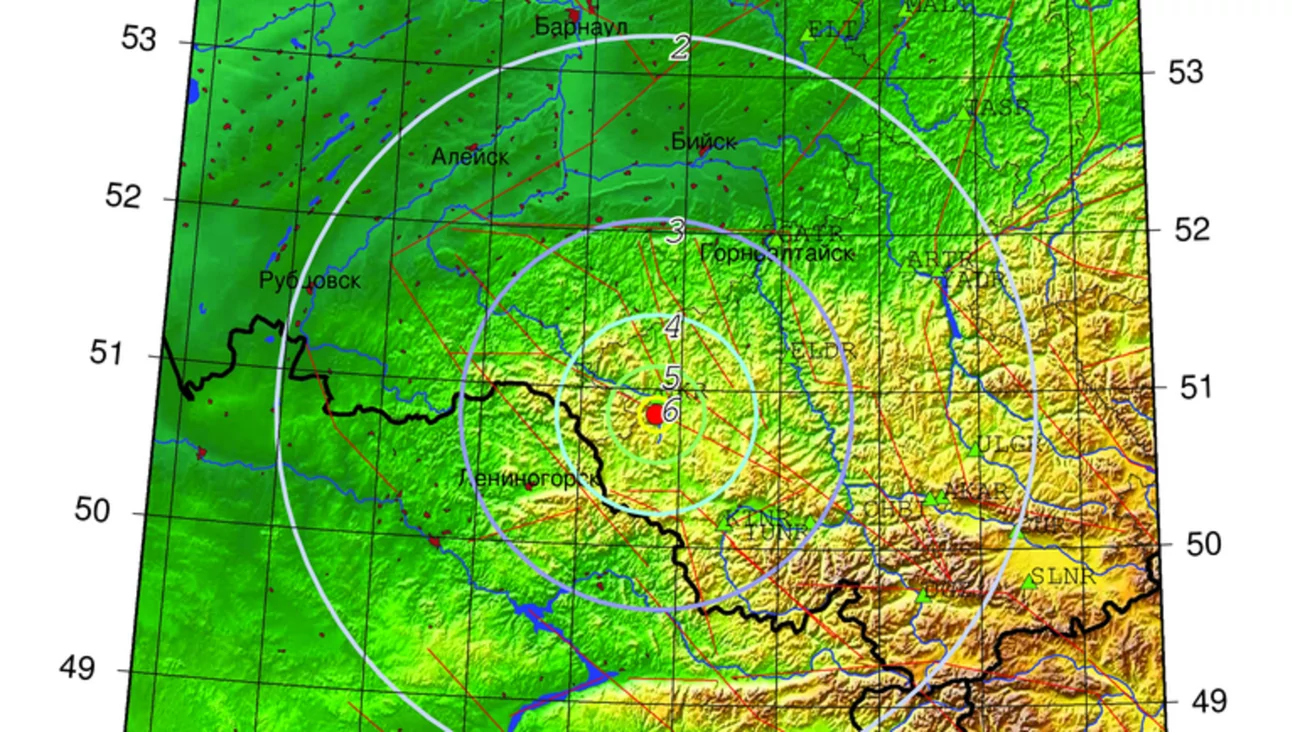 Землетрясение магнитудой 5,0 произошло на границе двух Алтаев