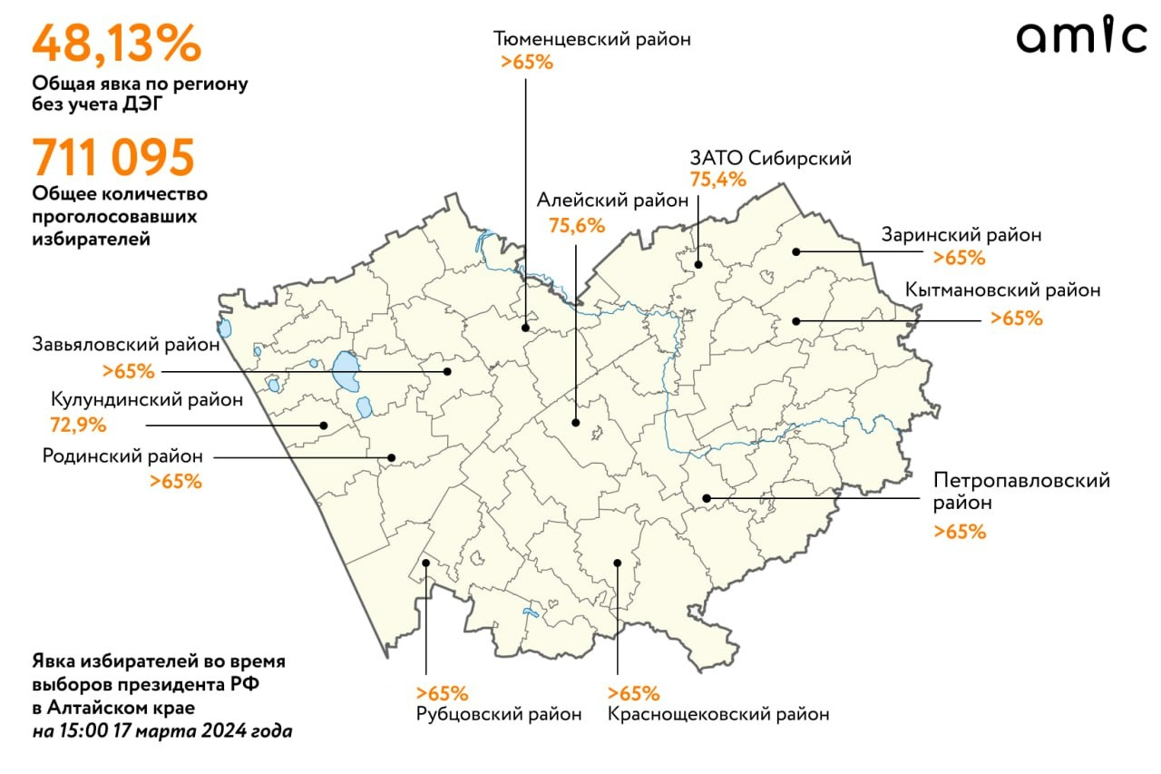 Больше 700 тысяч человек проголосовали в Алтайском крае